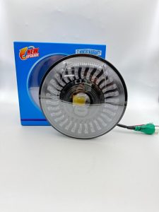 HJG 7 Inch Hexagon White LED Headlight New Model Hexagon Headlight Assembly for Thar Royal Enfield | 75-120W CREE/Osram LED Chip Multi Colour Compatible with Royal Enfield, Jeep, Thar, Gypsy Regular